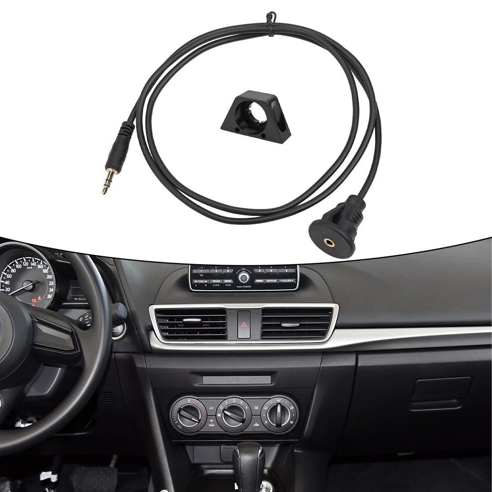 3.5mm Car Dashboard Panel Flush Mount Cable AUX Audio Waterproof Extension Cable