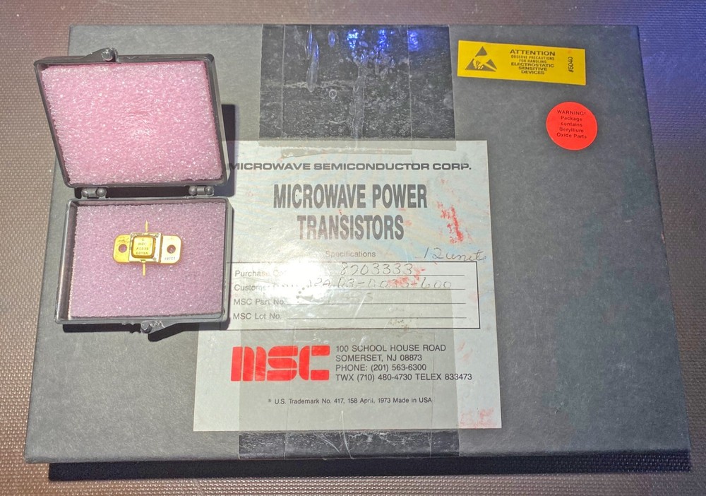 RF MSC Microwave Semiconductor Corp. Power Transistor MSC A033S 8812A