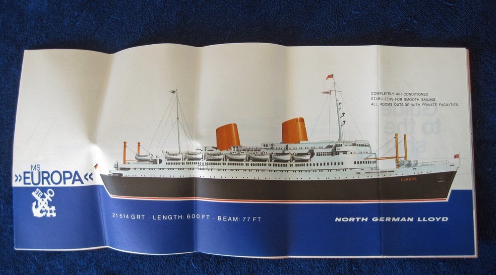M/S EUROPA -- Fold-Out Deck Plans -- North German Lloyd
