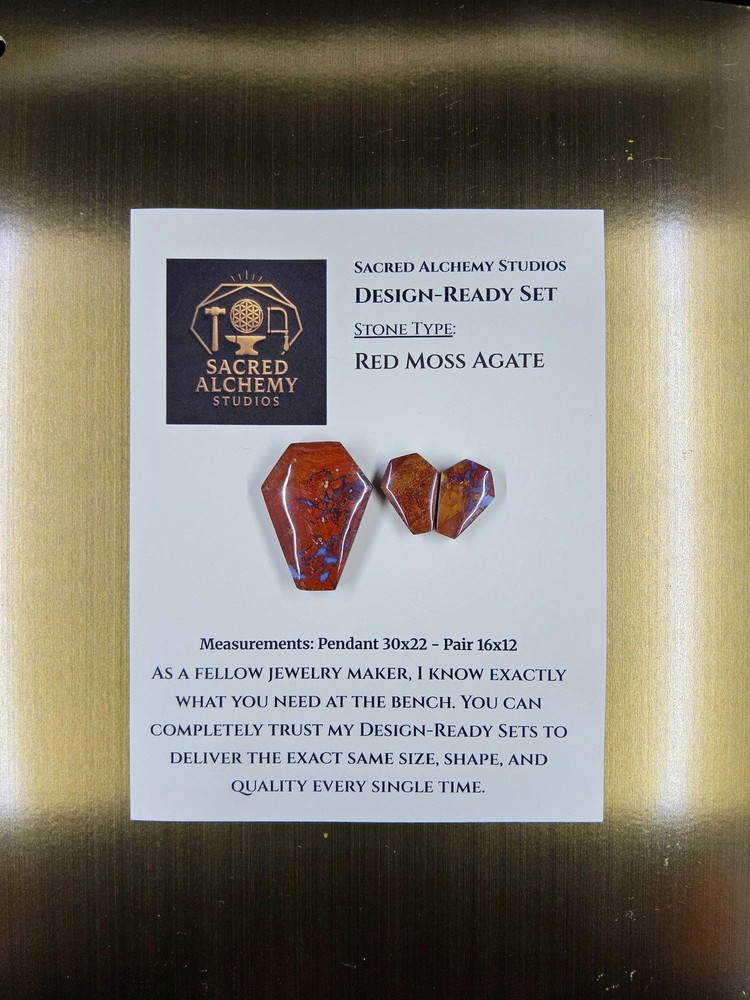 Coffin Shape - Red Moss Agate - Design-Ready Set
