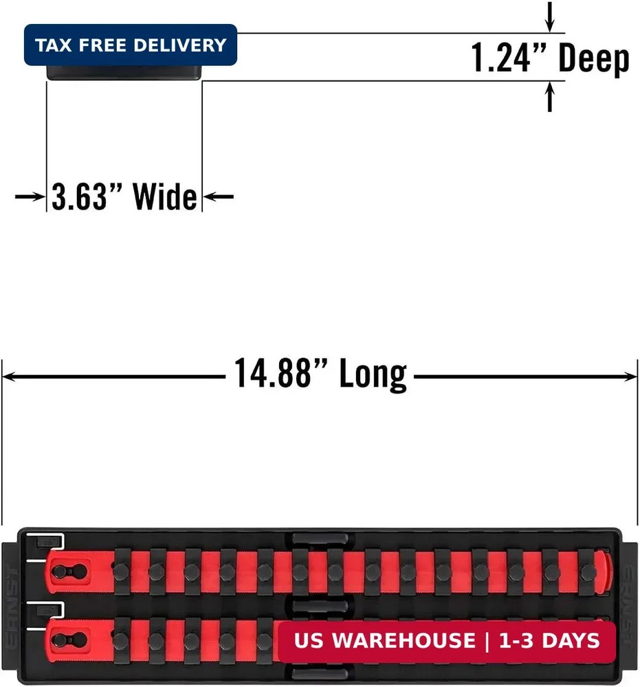Ernst Mfg. 8493 RD Socket BOSS Tray High-Density System with (2) Red 13" Socket