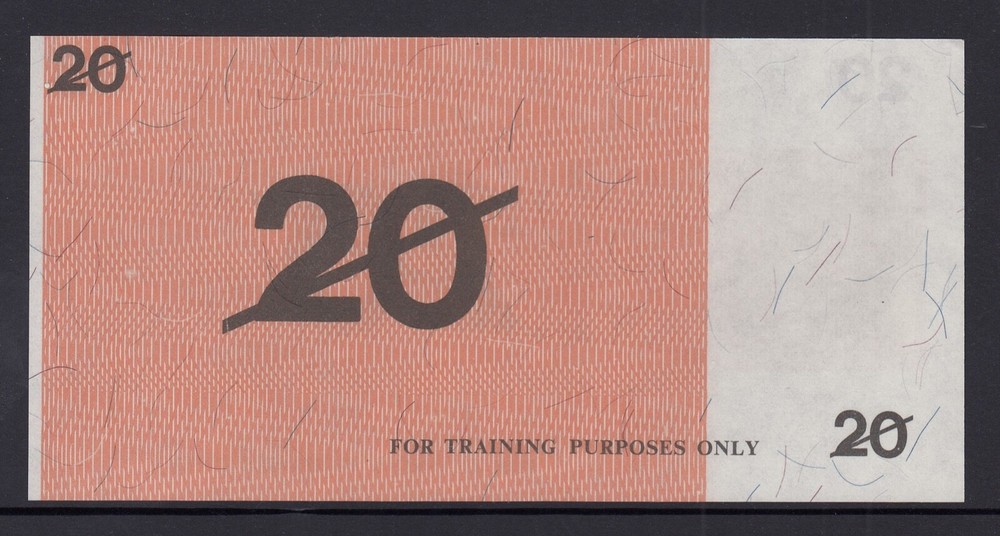Australia $20.00 Post Office Training School / RBA Training Note - per scan UNC