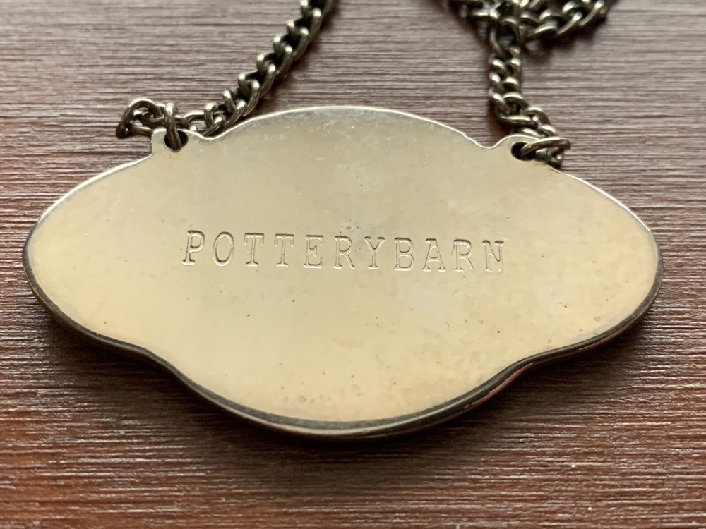 Pottery Barn Sterling Silver Decanter Tags - Gin