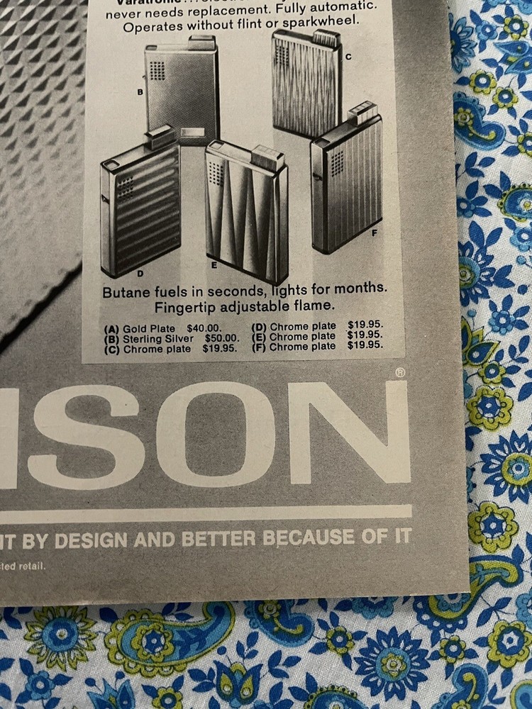 Vintage 1973 Ronson Veratronic Lighter Print Ad