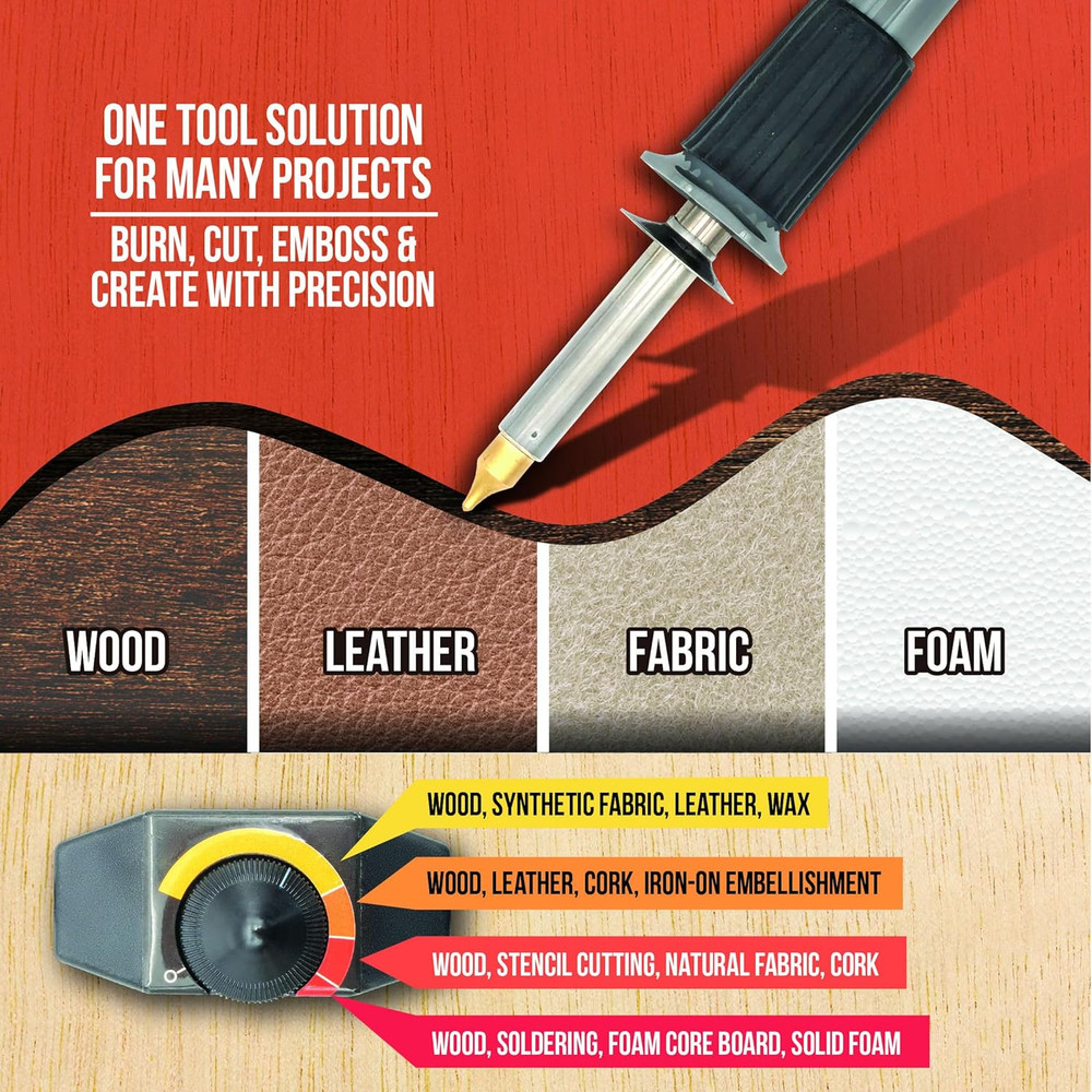 Professional Wood Burning Tool Kit - 16 Piece Set with Adjustable Pen & Tips