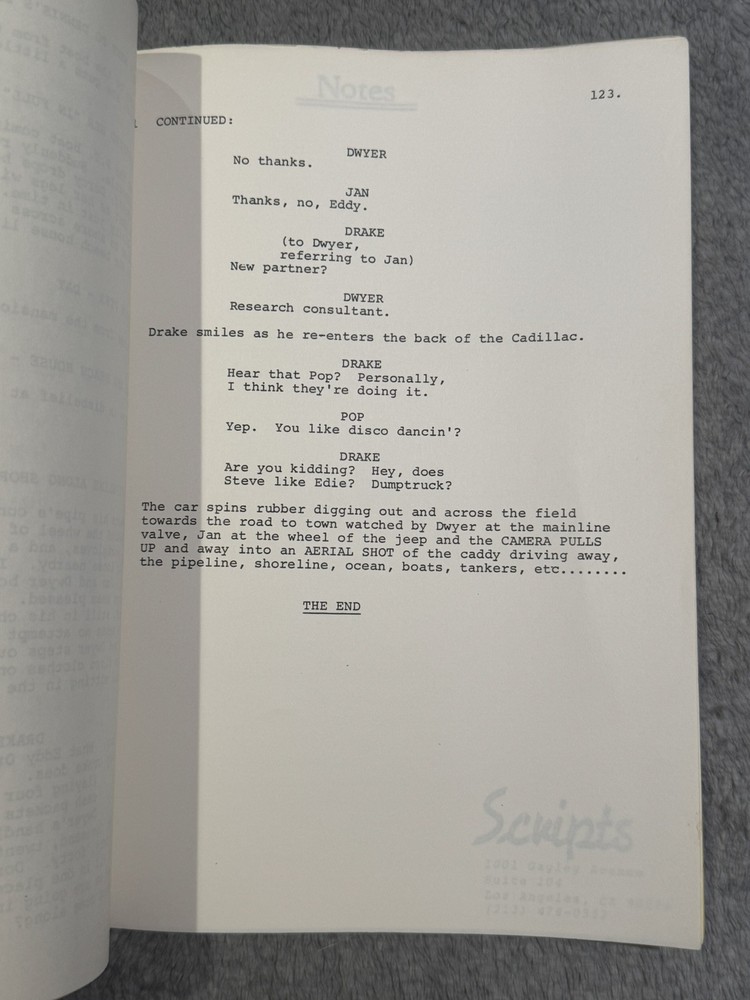 1979 "OIL" by Larry Hankin SCRIPT SCREENPLAY