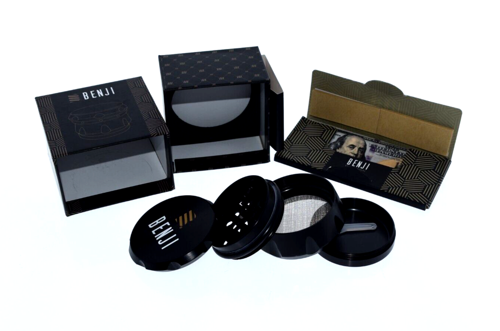 BENJI GRIND - PREMIUM ALUMINUM GRINDER + PAPERS + TIPS