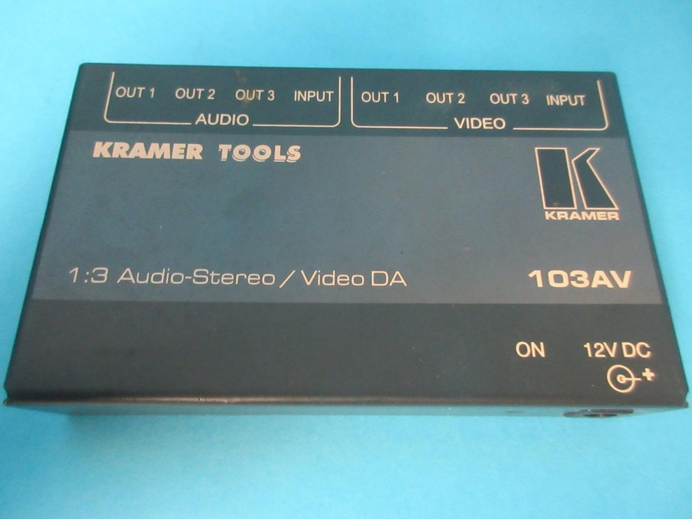 KRAMER TOOLS 103AV 1:3 AUDIO-STEREO/VIDEO DA DISTRIBUTION AMPLIFIER MINT