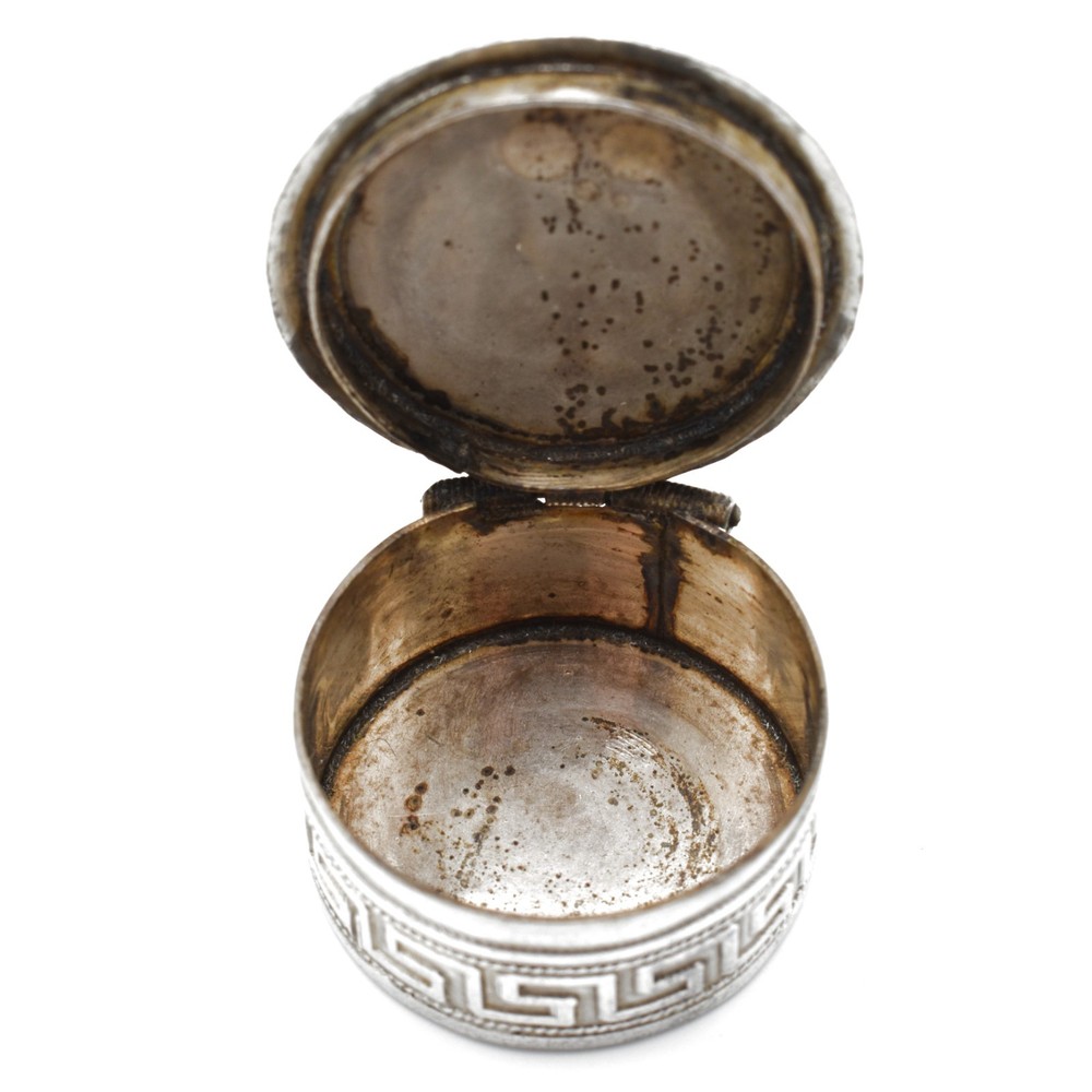 Vintage Scandinavian Solid Silver Heart Pill Box 935