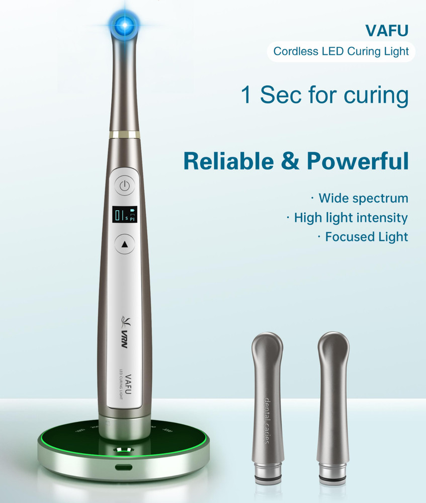 Dental Wireless LED Curing Light 1 Second Curing 3200mW/cm² with 4 Powerful LEDs