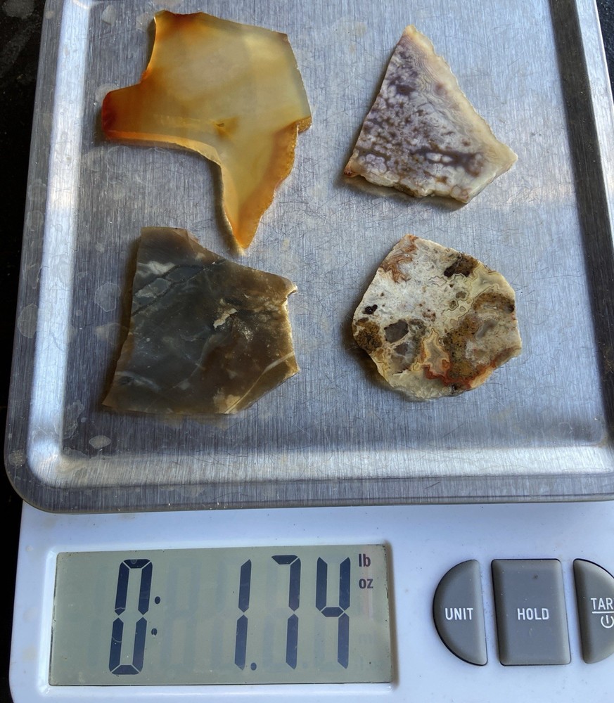 4 Pc Thin Lapidary Slabs 1.74 Oz