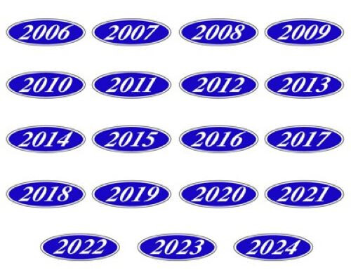 Oval Model Year Auto Dealer Stickers