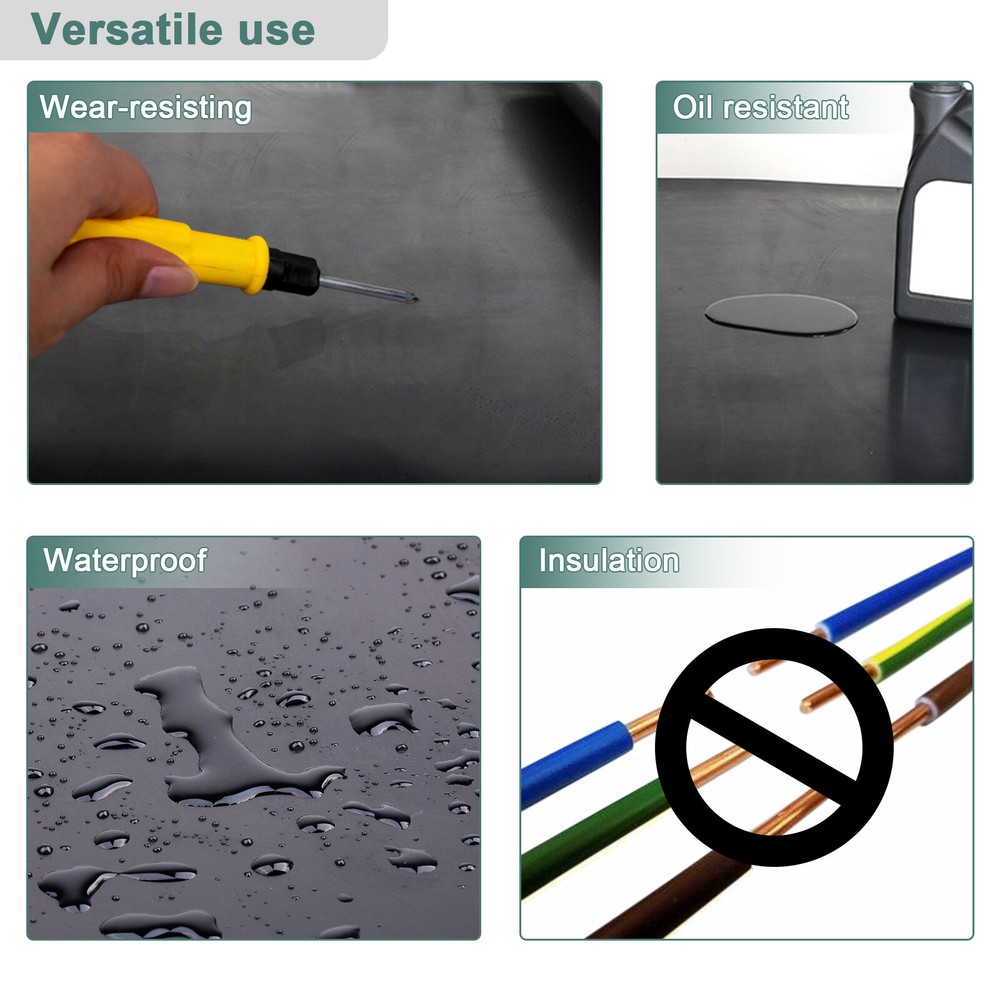 Neoprene Rubber Sheet Rolls Strips 1/8 THK 5" W x 59.8"L Solid Flooring Pad Mat