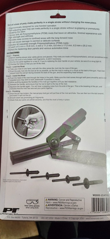 PT poly rivet gun kit