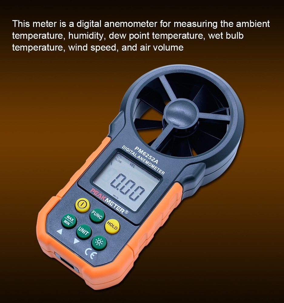 Digital Anemometer Handheld LCD Electronic Wind Speed Air Volume Measuring