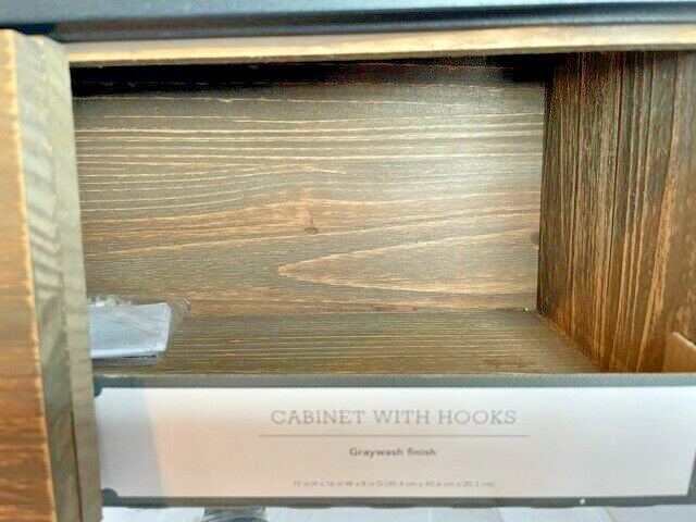 Threshold Entryway Barn Door Hook Rail With Cabinet Brown
