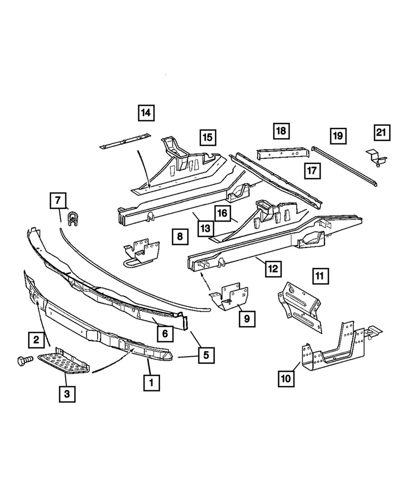 Genuine Mopar Front Side Rail Reinforcement 5118588AA