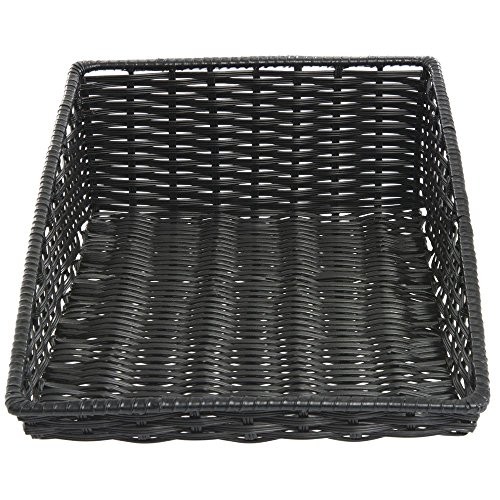 HUBERT Wicker Look Tapered Storage Basket, Rectangular Black- 15 1/2"L x 24"D x