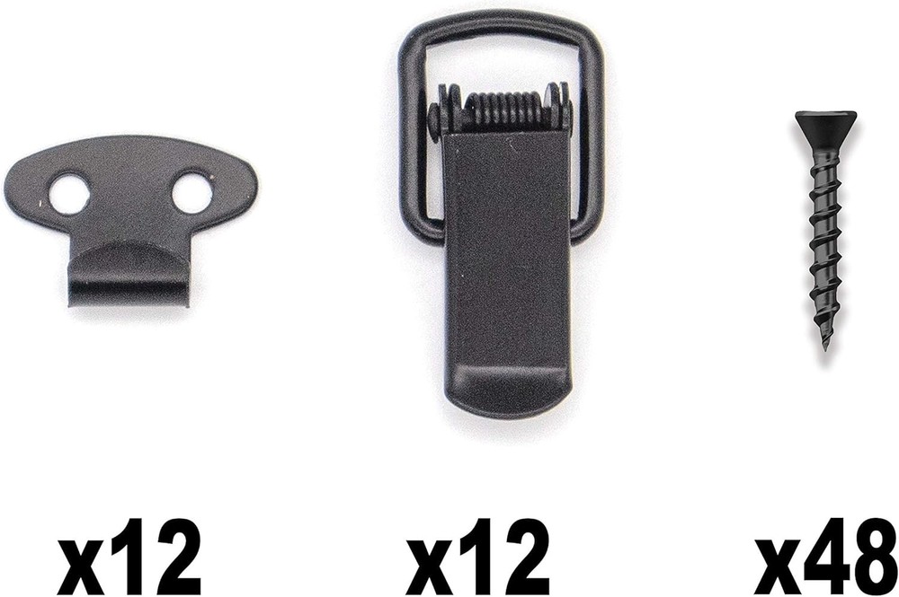 Stainless Steel Spring Toggle Lock Clasp Small 12 Set Black