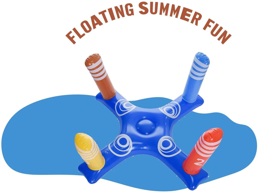 Inflatable Pool Ring Toss Game Set, 4 Pieces