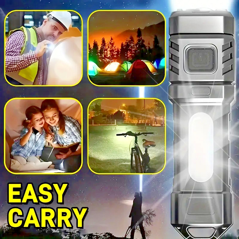 2 x (4) LED Flashlight 4 mode Rechargeable Super Bright Mini Handheld Flashlight