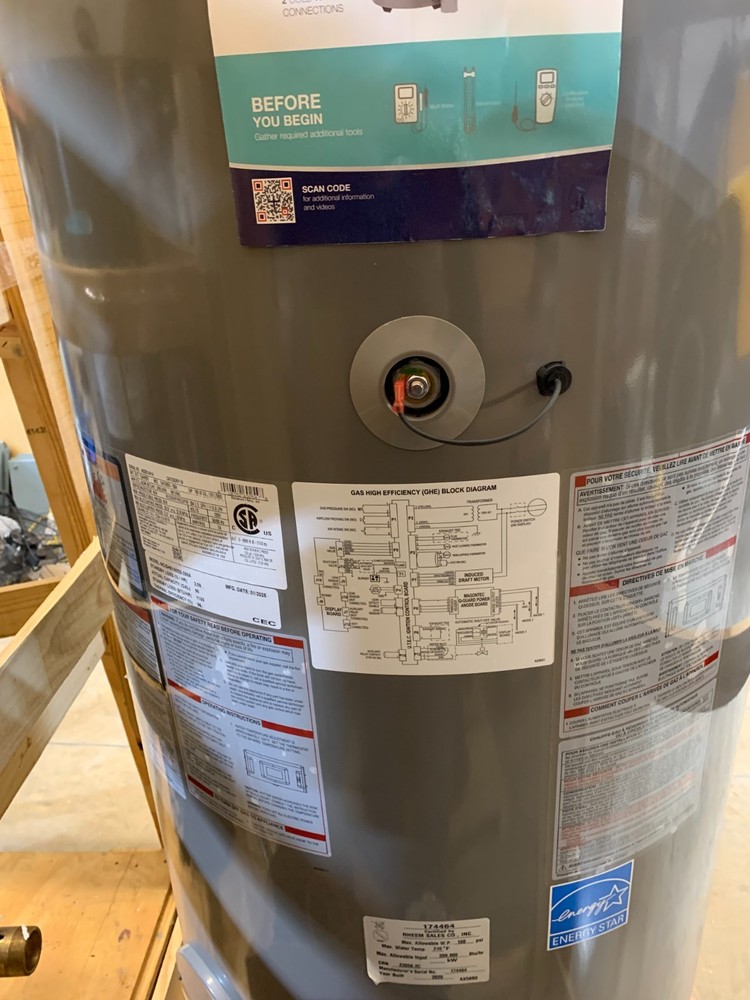 Rheem GHE100SS-250A Commercial Low NOx Gas Water Heater 100-Gal 120V 250,000BtuH