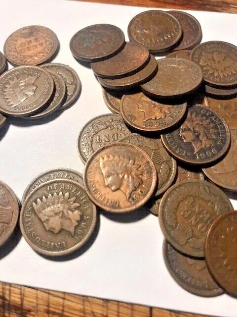 1-Roll Indian Head Cents Mixed Dates Fine Condition #6199