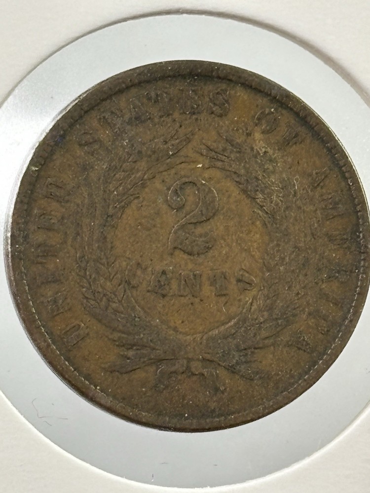 1866 TWO CENT PIECE Copper US Mint Coin 2C