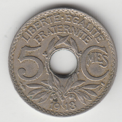 France 5 Centimes 1918 as shown