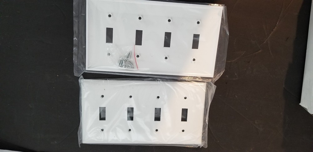 10  White Standard 4 hole Light Switch Cover Plastic Wall plate Magnatron