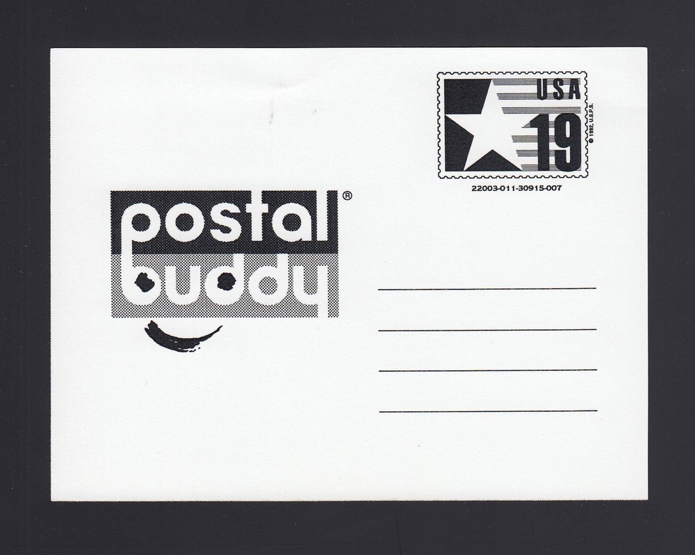 CVUX3, UPSS #PB3b2 Mint Postal Buddy, Type C Back, UPSS Cat. $110.00
