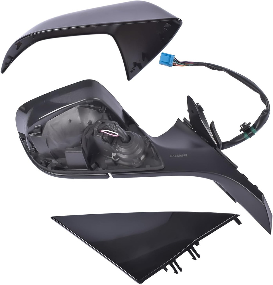 Right Passenger Side Mirror Heated Power Fold Black Plastic Replacement for Tesl