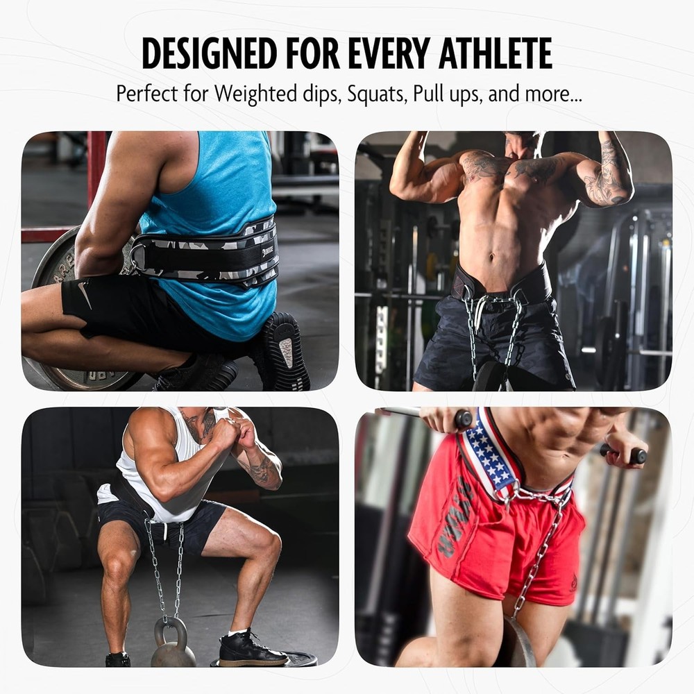 Dip Belt for Weight Lifting, Pullup, Squats & Dips - 36" Robust Steel Chain, ...