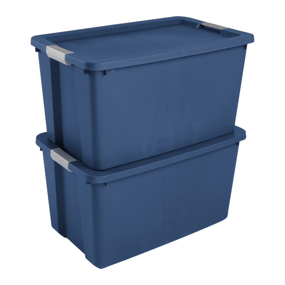 Extra Large Storage Bin, 34 Gallon Plastic Storage Container with Latch Lid,Blue