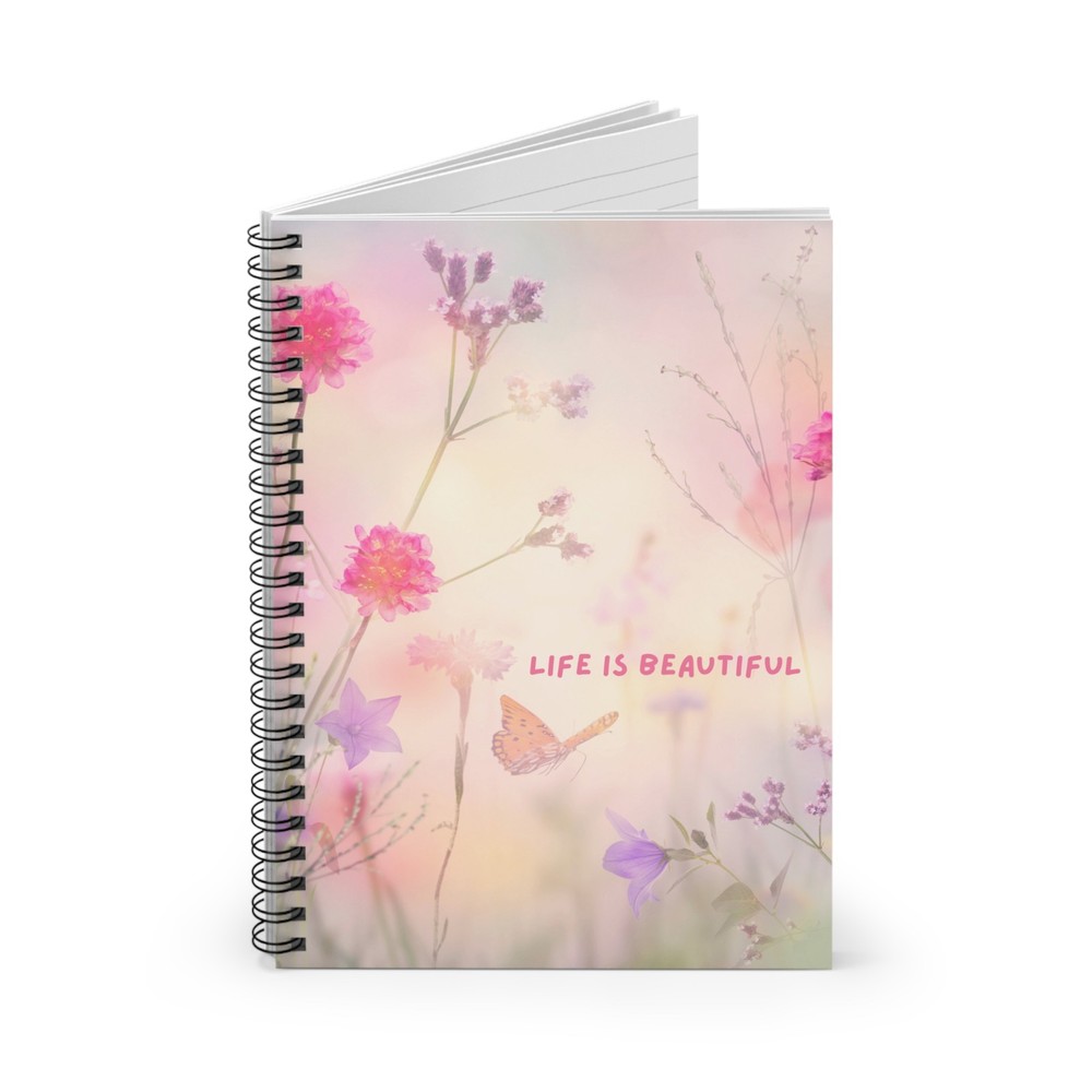 Spiral Notebook - Life Is Beautiful, Journal, Ruled Line Notebook