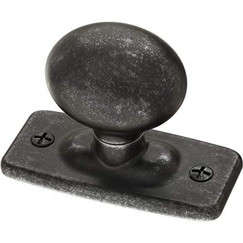 1-1/4" Ironcraft Knob with Backplate Distressed Iron