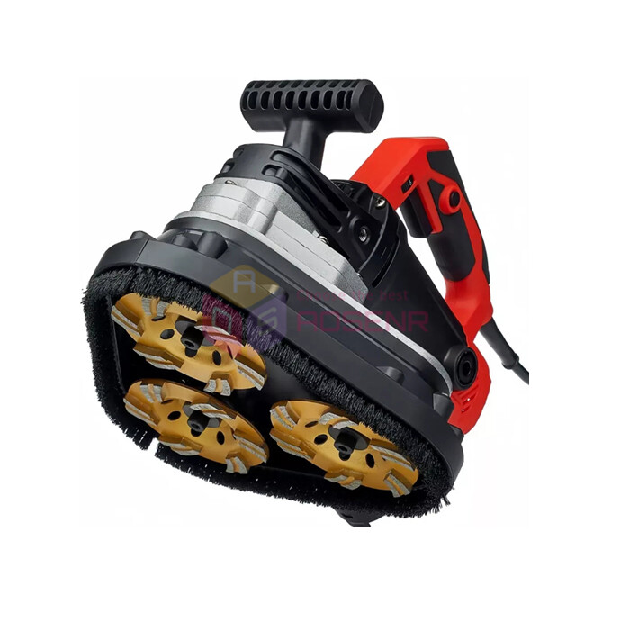 Three Heads Dustless Grinder Triangle Floor Grinding Edge Concrete Grinder