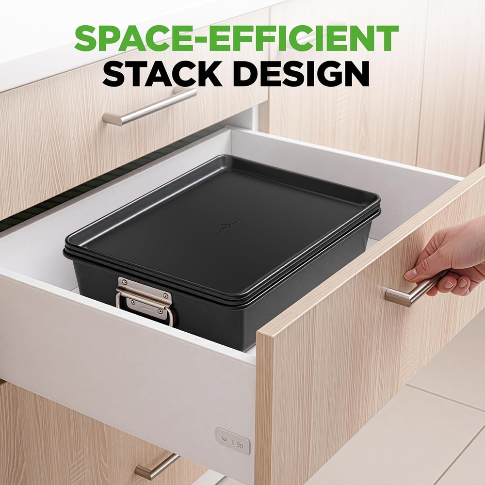 8-Piece Stackable Nonstick Bakeware Set Premium Steel Baking Pans Set Includes