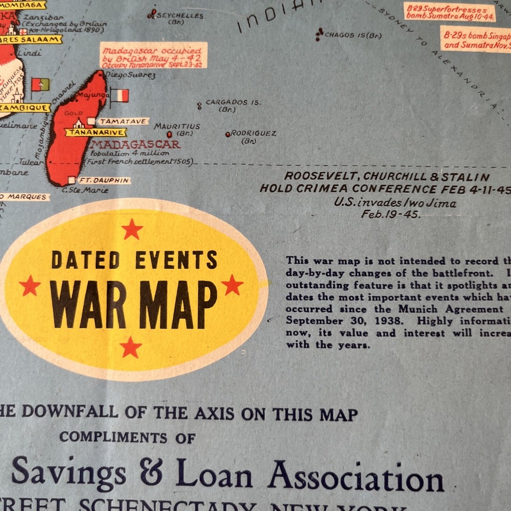 WW2 War Map 1942 Dated Events