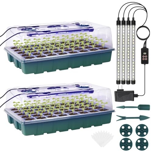 Seed Starter Tray with Grow Light, Intelligent Display Digital 80-Cell