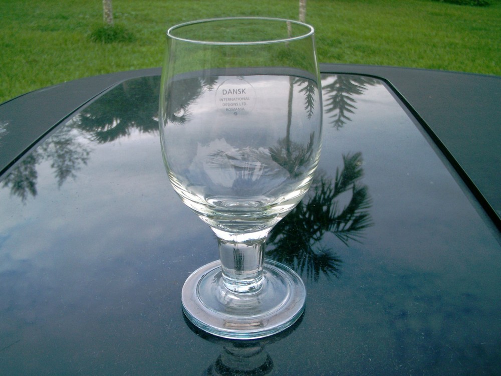 DANSK 7"  STEMMED LIGHT BLUE BASE TRIM   GLASS   REPLACEMENT