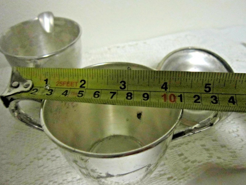 Vintage World Silver on Copper Cream & Sugar Set