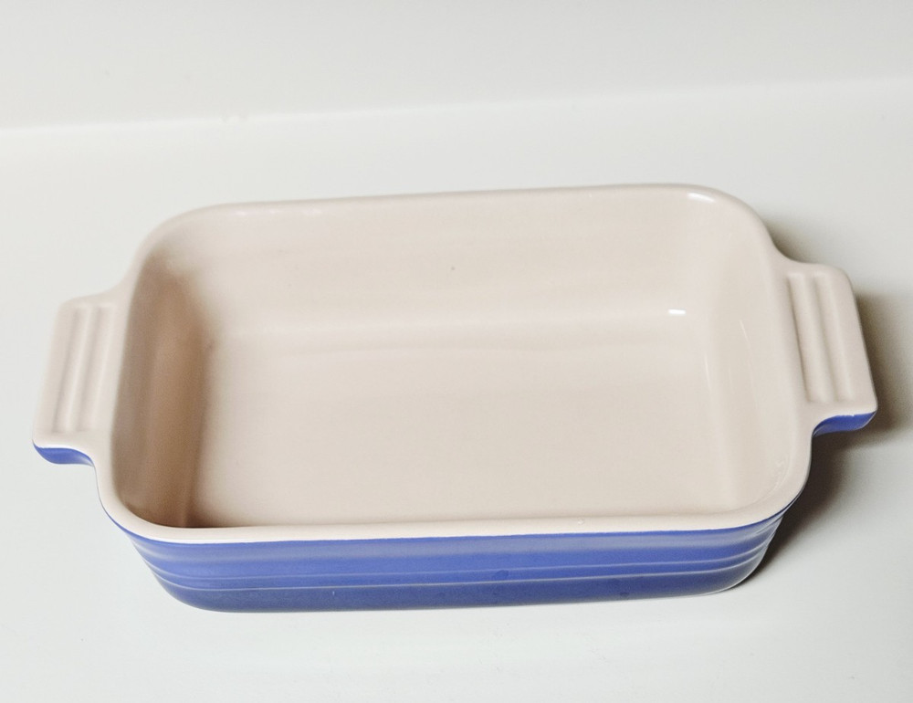 Le Creuset BLUE Rectangular Stoneware Baking Casserole Dish 5"x7" 11-06 11.06