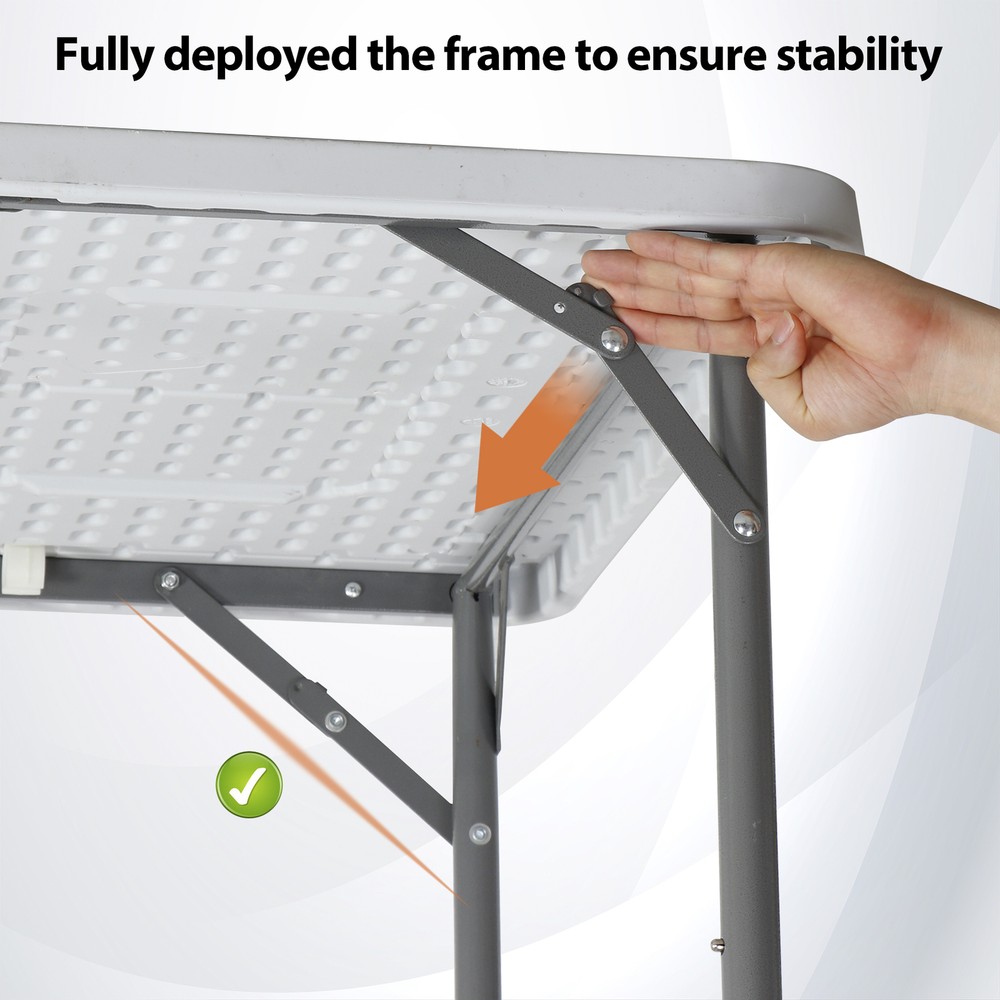 34" Fold in Half Square Table Portable Plastic Dining Card Table Foldable Home