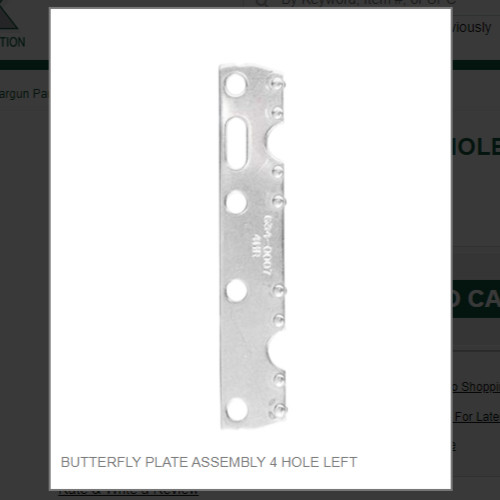 BUTTERFLY PLATE ASSEMBLY 4 HOLE LEFT # 634-0006