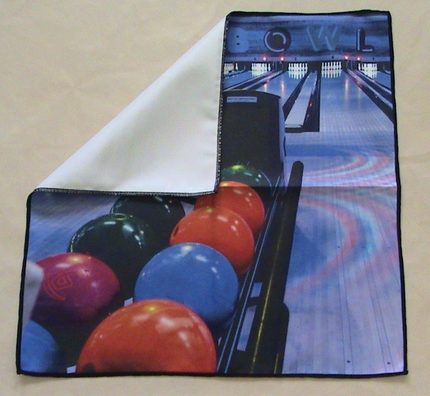 Digital Print Bowling Microfiber Suede Towel 16" x 16" Generic