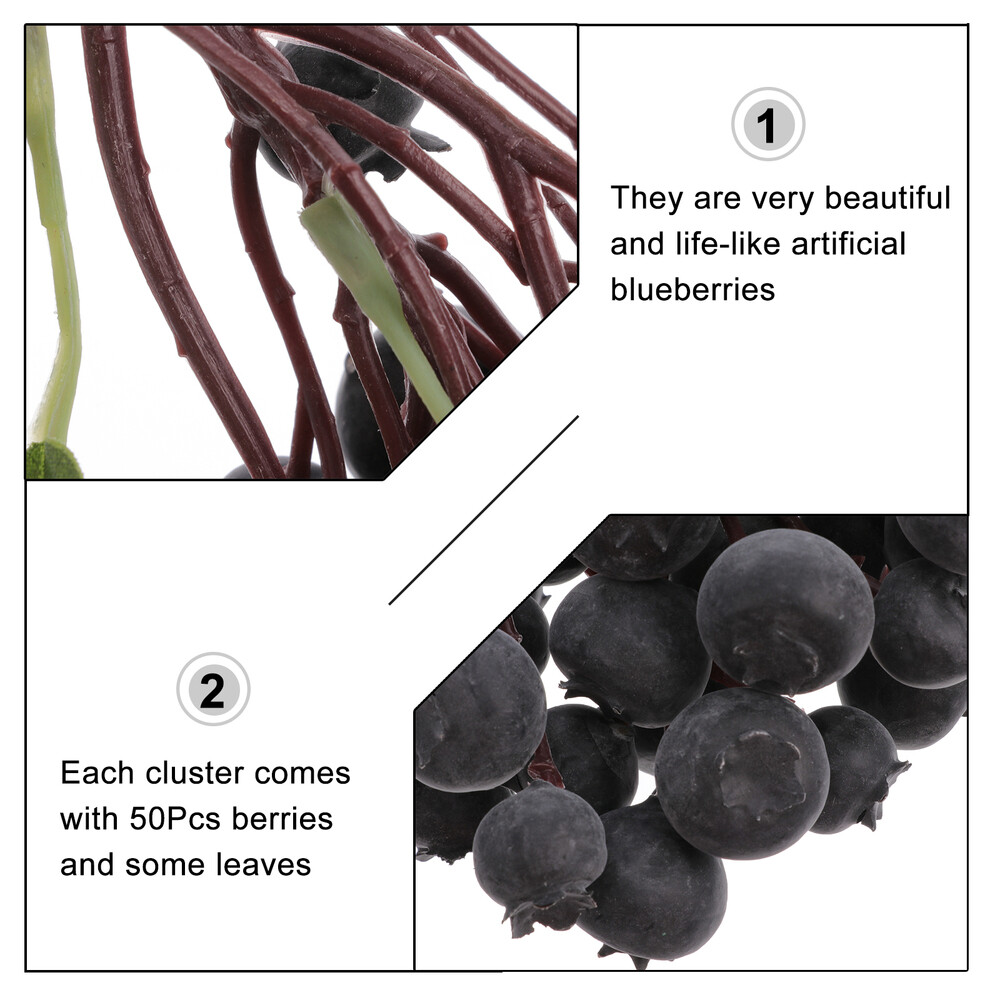 1Pc Artificial Fruit Decor Photography Props Blueberry Picks Artificial