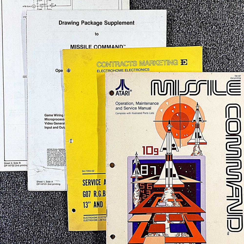 Atari Missile Command Arcade Video Game Manual Schematics ORIGINAL