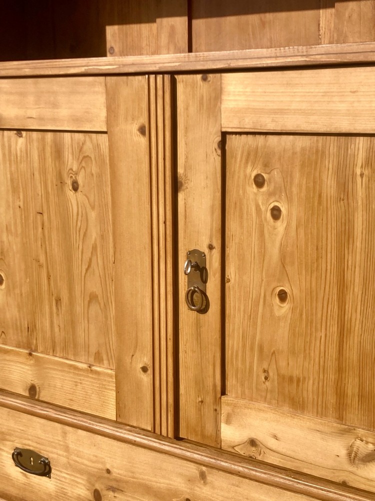 Pine Bookcase with Half Doors from Armoire