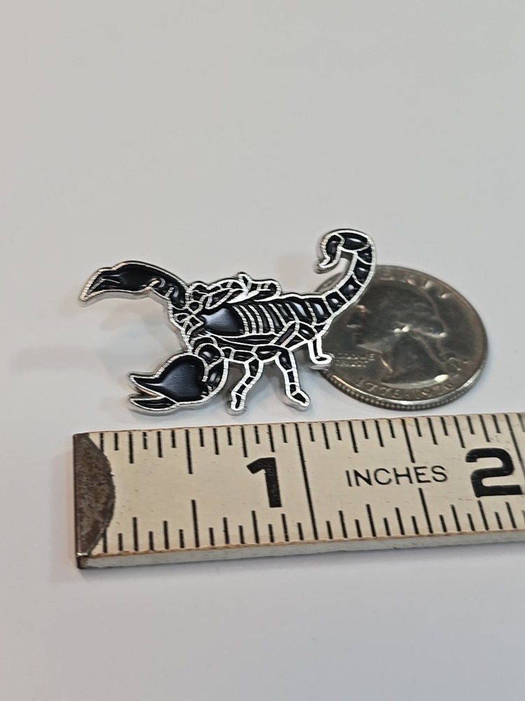Scorpion Lapel Pin Black & Silver Colors